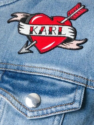 Shop Karl Lagerfeld Applique Patch Denim Jacket