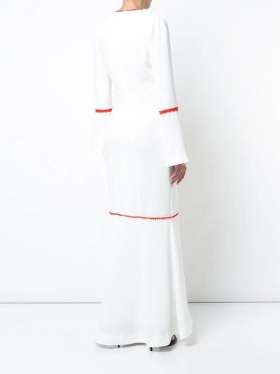 Shop Galvan Contrast Trim Maxi Dress In White