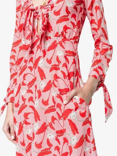 Shop Borgo De Nor Floral Dress With Tie Front - Pink