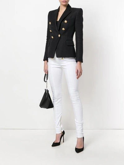 Shop Balmain Skinny Jeans - White