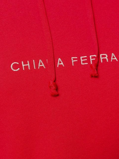 Shop Chiara Ferragni Kapuzenpullover Mit Überlangen Ärmeln In Red