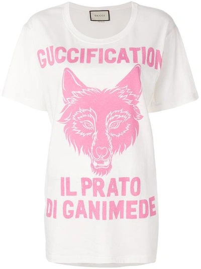 Shop Gucci ”il Prato Di Ganimede Fication” Printed T