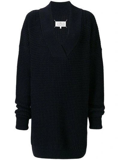 Shop Maison Margiela Chunky Oversized Sweater - Blue