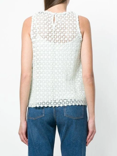 Shop Max & Moi Openwork Lace Vest In Green