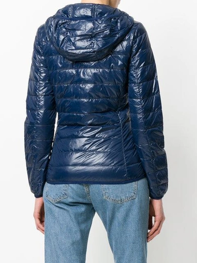 Shop Ea7 Logo Print Puffer Jacket In Blue