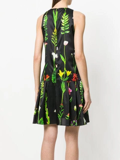 Shop Moschino Floral Print Dress In Black