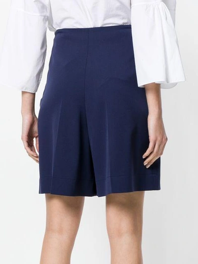 Shop Lanvin Pleated Nautical Shorts - Blue