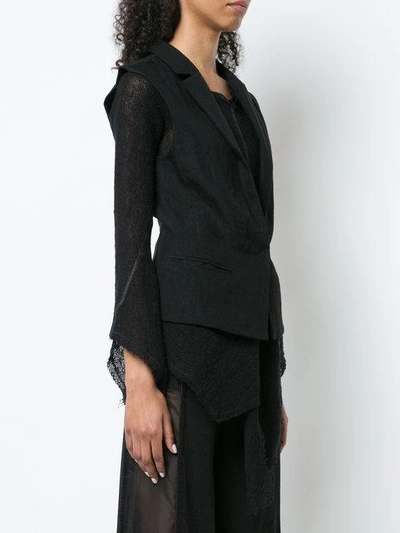 Shop Andrea Ya'aqov Sleeveless Blazer In Black