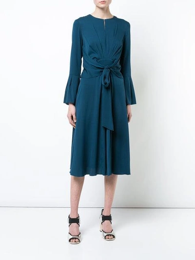 Shop Tome Tie Waist Midi Dress - Blue