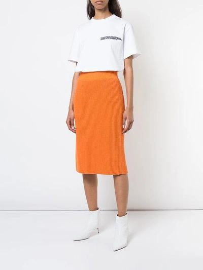 Shop Calvin Klein 205w39nyc Ribbed Skirt In Yellow