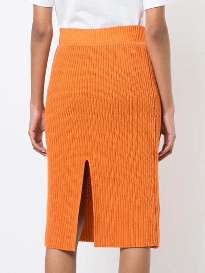 Shop Calvin Klein 205w39nyc Ribbed Skirt In Yellow