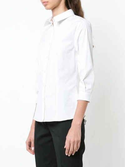 Shop Carolina Herrera Hemd Mit Dreiviertelärmeln In White