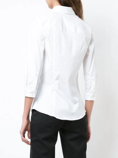 Shop Carolina Herrera Hemd Mit Dreiviertelärmeln In White