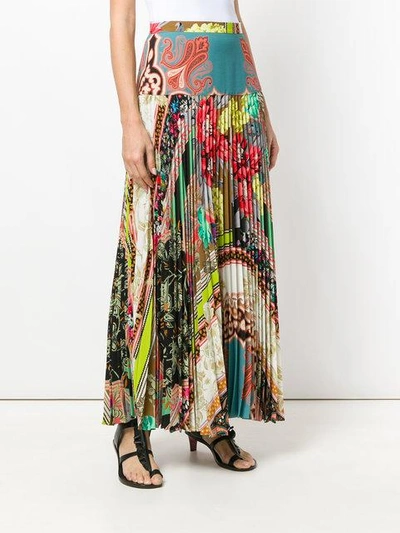Shop Etro Floral And Paisley Pleated Skirt In Multicolour