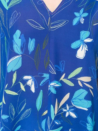 Shop Agnona Short-sleeve Floral Dress In Blue