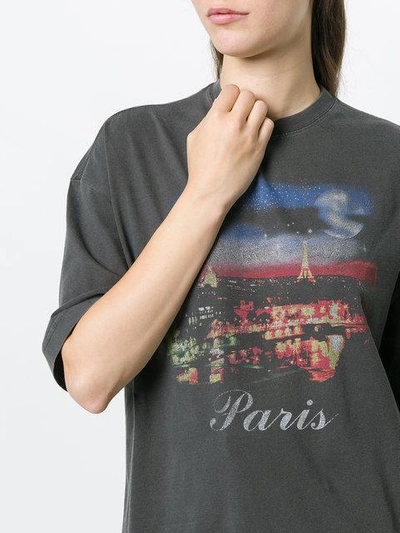 Shop Balenciaga Paris Print T-shirt - Grey