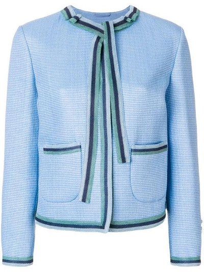 Shop Ermanno Scervino Contrast Trim Jacket - Blue