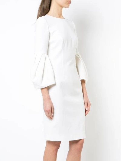 Shop Carolina Herrera Bell Sleeve Dress In White