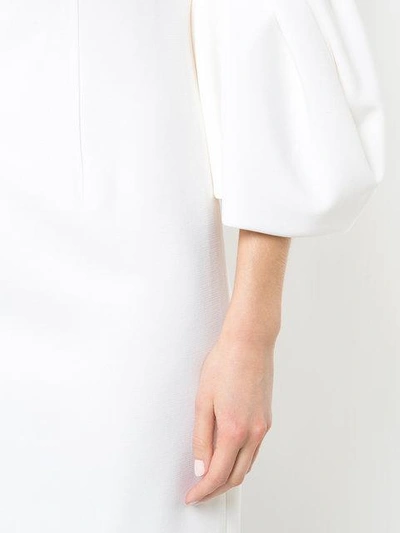 Shop Carolina Herrera Bell Sleeve Dress In White