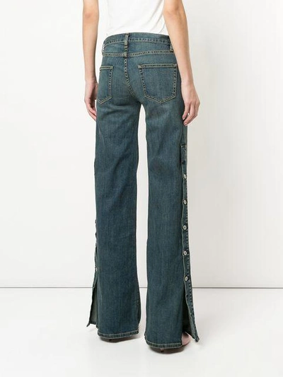 Shop Nili Lotan Flared Buttoned Jeans In Blue