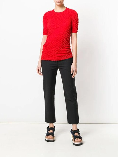 Shop Kenzo Textured Knit Top In Red
