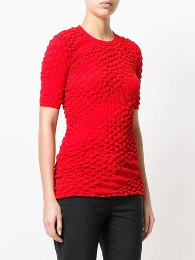 Shop Kenzo Textured Knit Top In Red