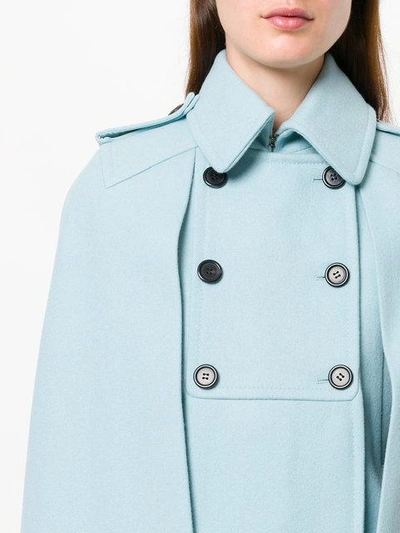 Shop Valentino Trench Cape Coat - Blue