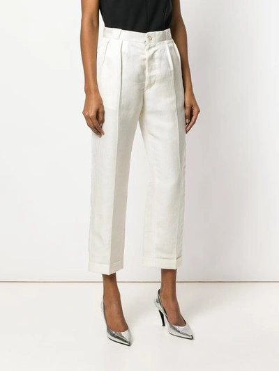 Shop Maison Margiela Tapered Trousers - Nude & Neutrals