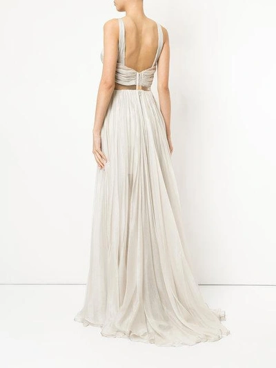 Shop Maria Lucia Hohan Halterneck Pleated Design Gown In White