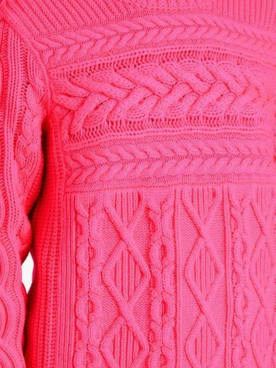 Shop Burberry Aran Sweater In Pink