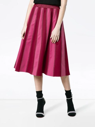 Shop Valentino A-line Midi Skirt With Contrasting Panels In Pink
