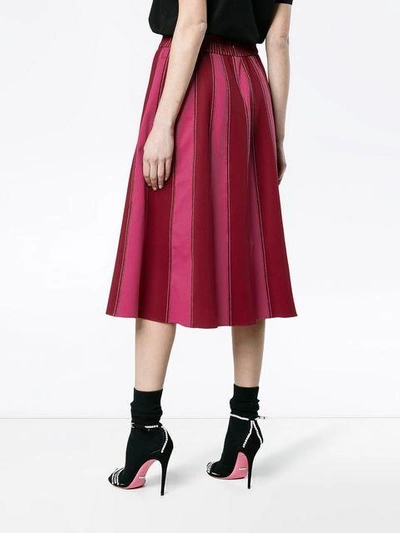 Shop Valentino A-line Midi Skirt With Contrasting Panels In Pink