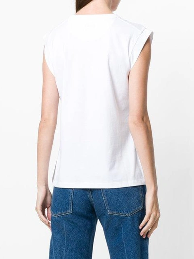 Shop Chloé Printed Sleeveless T-shirt - White