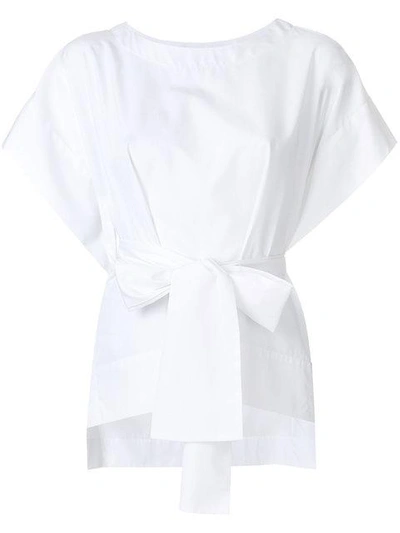 Shop Xacus Tie Waist T In White