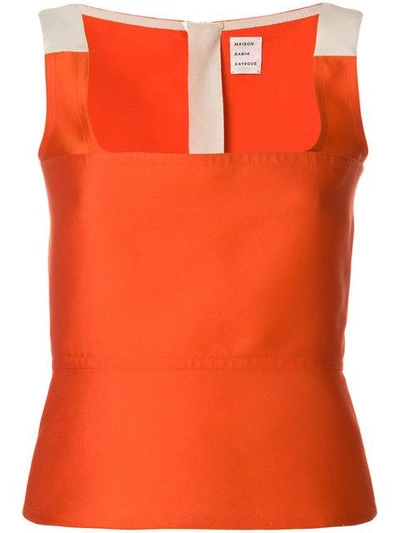 Shop Maison Rabih Kayrouz Colour-block Fitted Vest Top In Orange