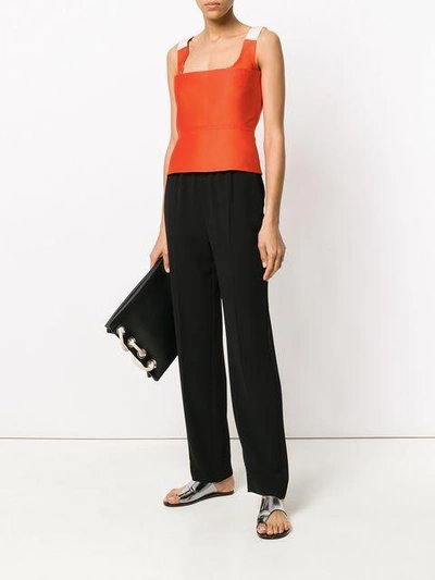 Shop Maison Rabih Kayrouz Colour-block Fitted Vest Top In Orange