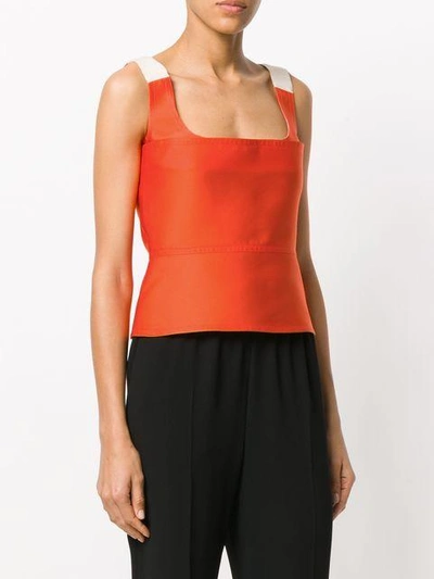 Shop Maison Rabih Kayrouz Colour-block Fitted Vest Top In Orange