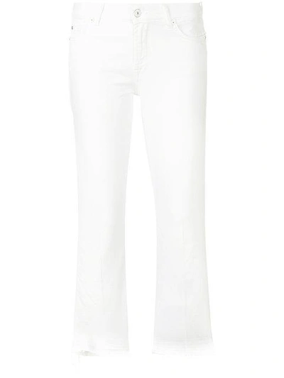 Shop 7 For All Mankind Cropped Frayed Jeans - White