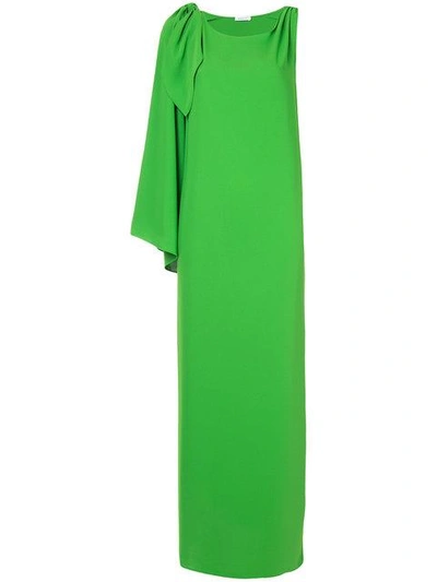 Shop P.a.r.o.s.h . Asymmetric Sleeve Dress - Green