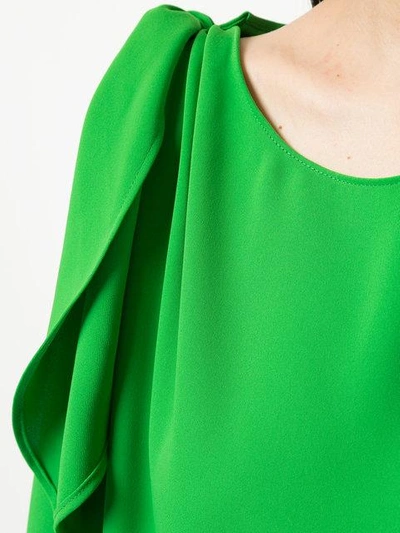 Shop P.a.r.o.s.h . Asymmetric Sleeve Dress - Green