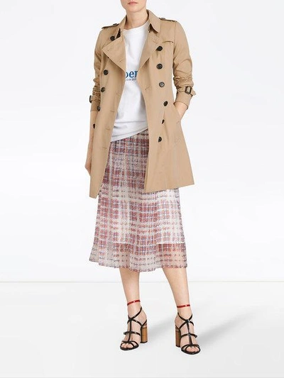 Shop Burberry The Chelsea Mid-length Trench Coat In Neutrals