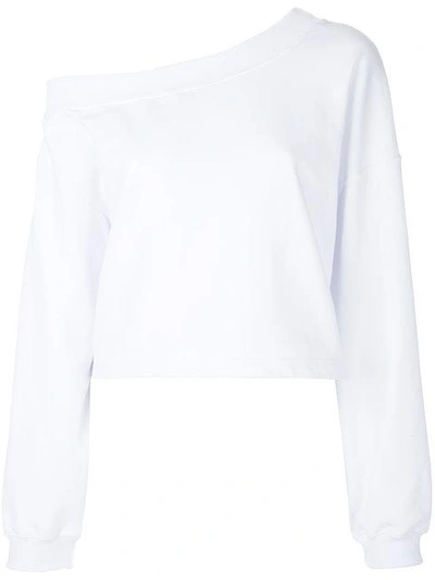 Shop Msgm Asymmetrical Shape Sweater - White