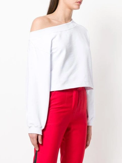 Shop Msgm Asymmetrical Shape Sweater - White