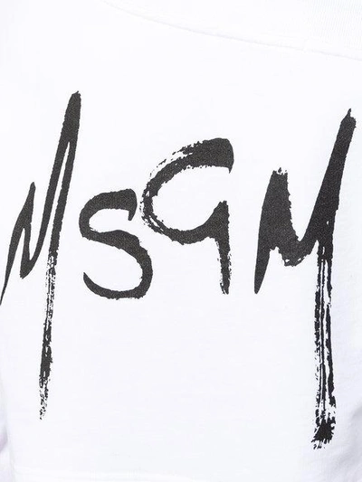 Shop Msgm Asymmetrical Shape Sweater - White