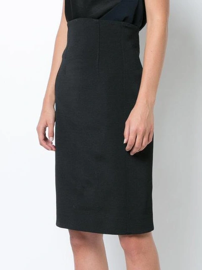 Shop Diane Von Furstenberg Dvf  High Waisted Fitted Skirt - Black