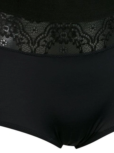 Shop À La Garçonne High Neck Lace Bodysuit In Black