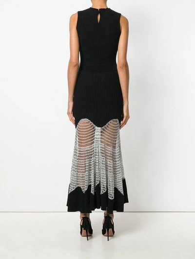 Shop Alexander Mcqueen Mesh Knit Dress In Black