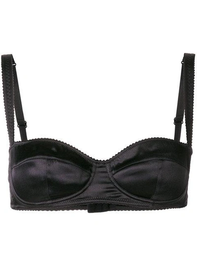 Shop Dolce & Gabbana Underwear Picot Trim Bra - Black