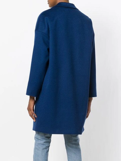 Shop Alberto Biani Oversized Single-breasted Coat - Blue