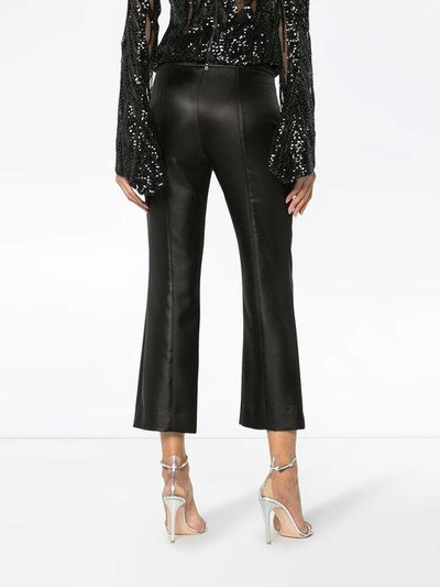 Shop Marco De Vincenzo Cropped Flared Mid Rise Pants In Black